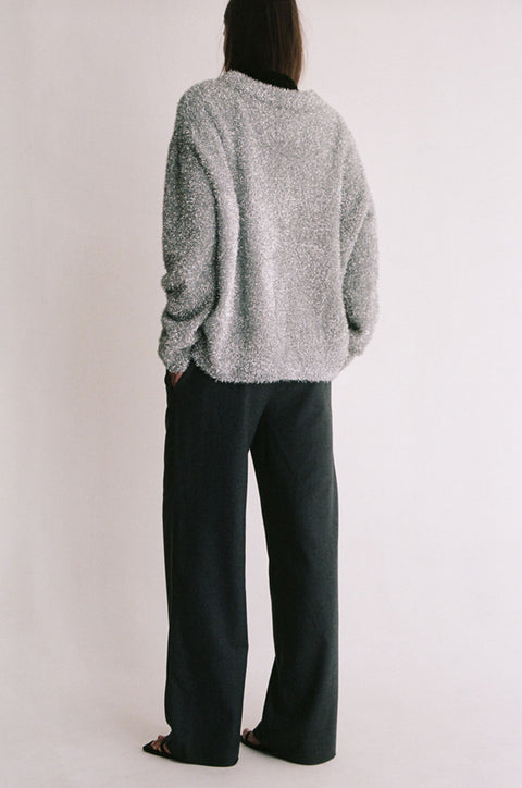 Charcoal Elastic Wool Pant