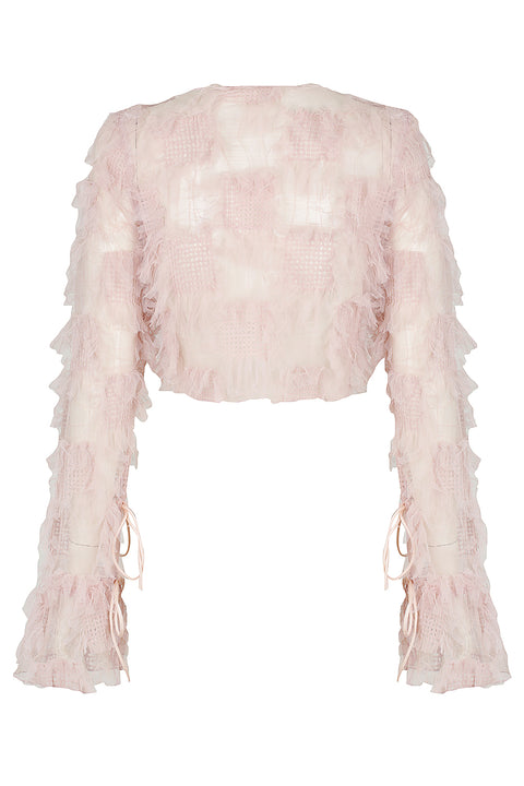 Chi-Chi Baby Pink Tie Front Top