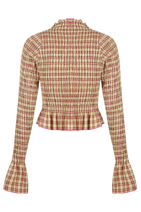Pink Ruched Cotton Skivvy